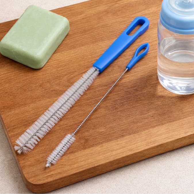 Kit 02un Escova Flexível Limpeza Canudo Inox Ecológico