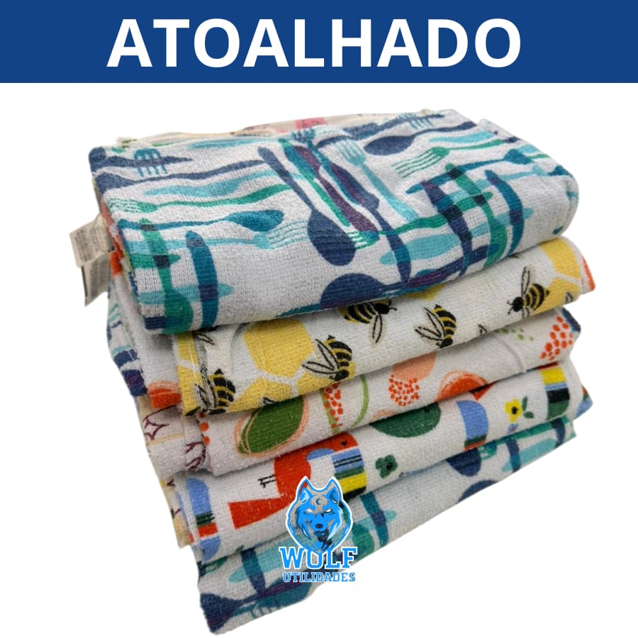 Kit 10 Pano De Prato Felpudo Atoalhado Estampado