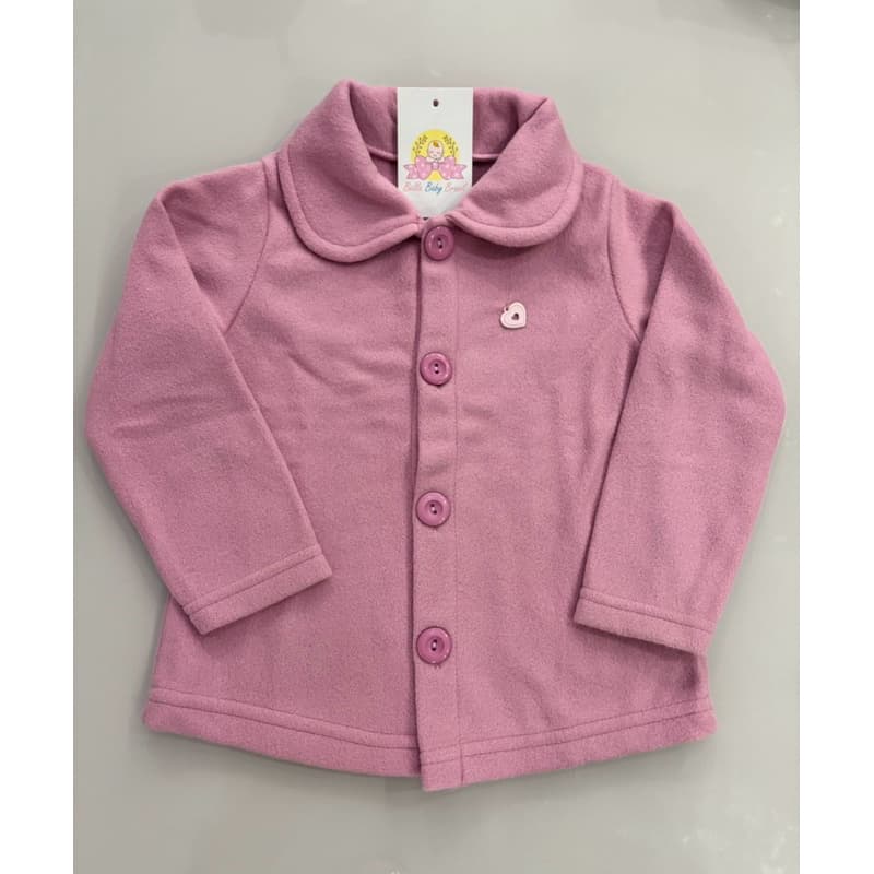 Casaco de soft infantil com gola quentinho para meninas 1/2/3