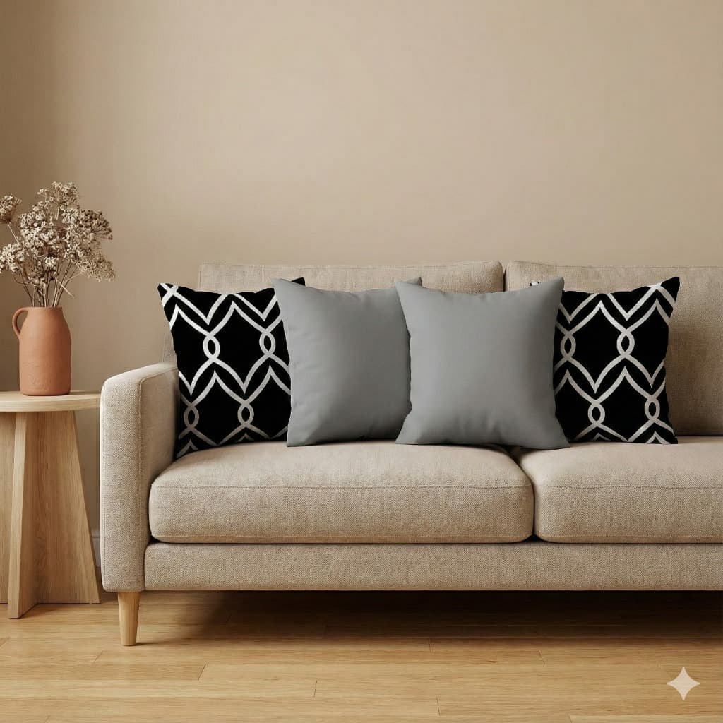 Kit 4 Capas Para Almofadas Decorativas Gorgorinho E Oxford 45x45