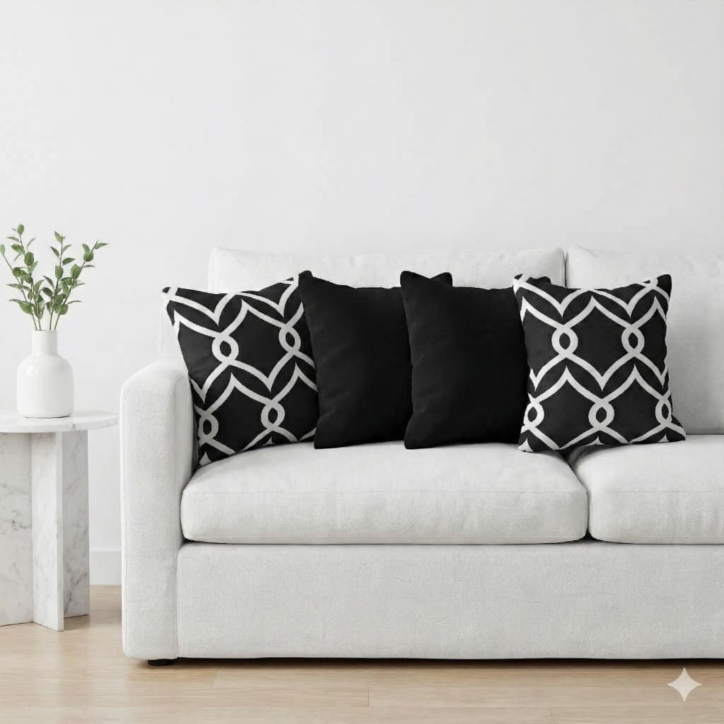 Kit 4 Capas Para Almofadas Decorativas Gorgorinho E Oxford 45x45