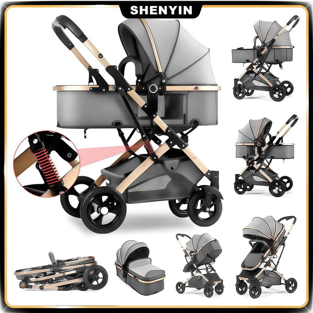 3 Em 1 Carrinho Bebé ,dobrável,versátil E Prático! Reversíve