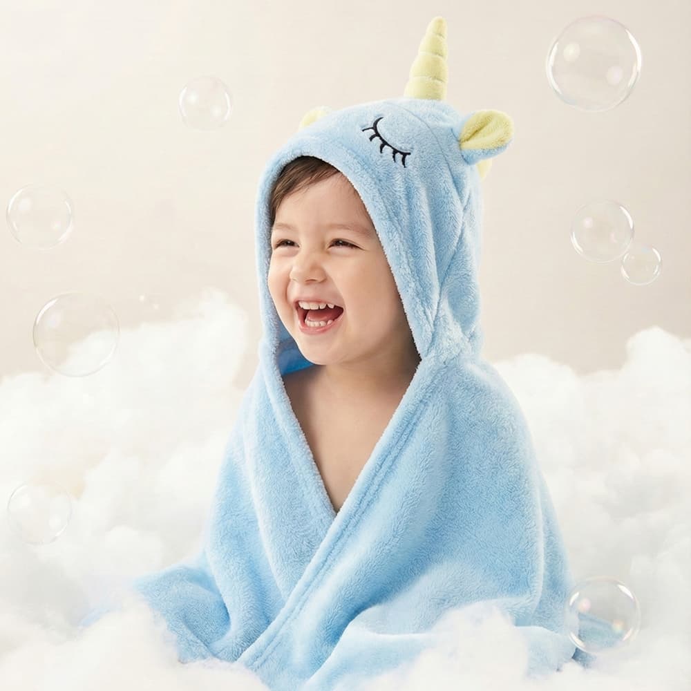 ✨【Novidades】Toalha de Banho Bebê Com Felpuda Capuz Infantil Recém Nascido com Orelhinha Menino e Menina 140 x 70cm