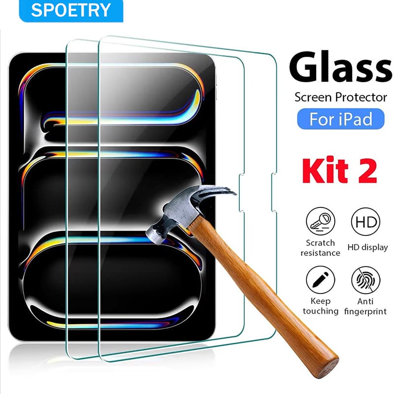 Película Frontal Protetora Vidro Temperado Transparente para Todos Modelos iPad Apple Mini Pro Air iPad10-5/  4 3 2 Mini