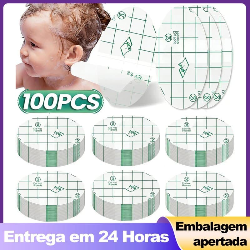 Kit 100 Protetores de Ouvido Bebê Impermeável Touca Protetor de Orelha para Natação Infantil/Adulto