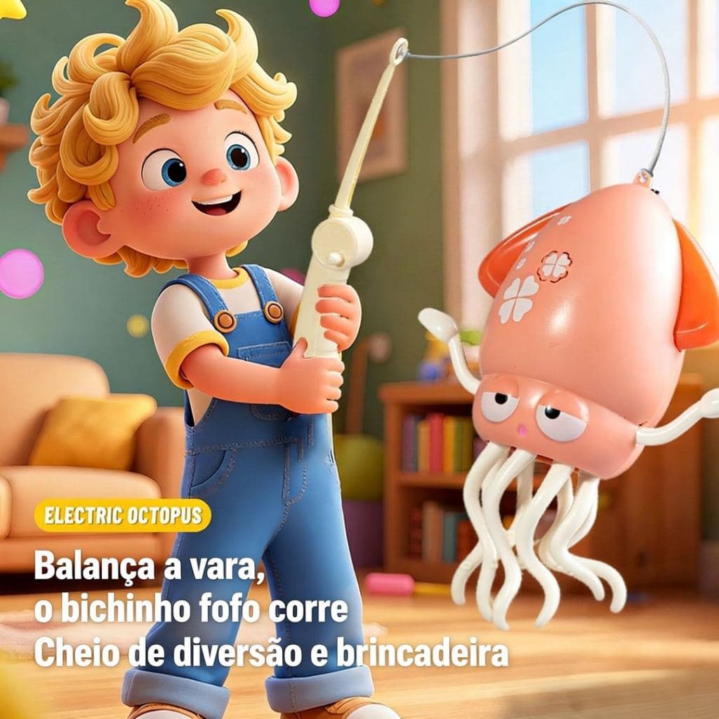 Polvo Dançante Elétrico para Crianças (Sucesso Vendido) | Brinquedo Anti-Stress com Sensor de Evitação de Obstáculos