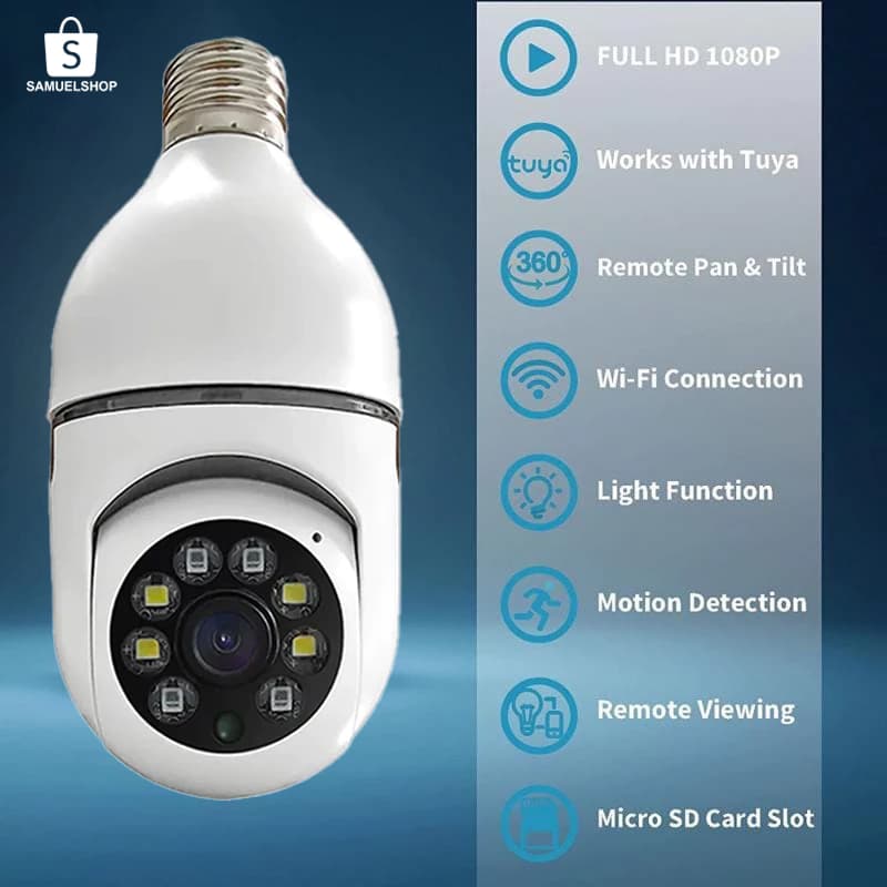 Câmera Wi-Fi 1080p, Rotação 360°, Rastreamento Automático, Câmera Interna e Externa, Segurança para Casa