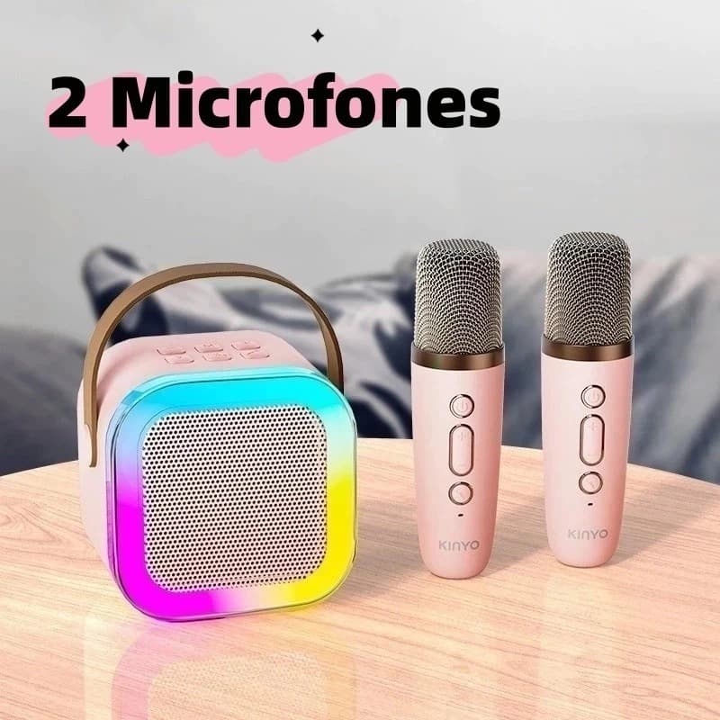 Caixa De Som Bluetooth Portatil Karaoke Com Microfone K12 Mini Sem Fio
