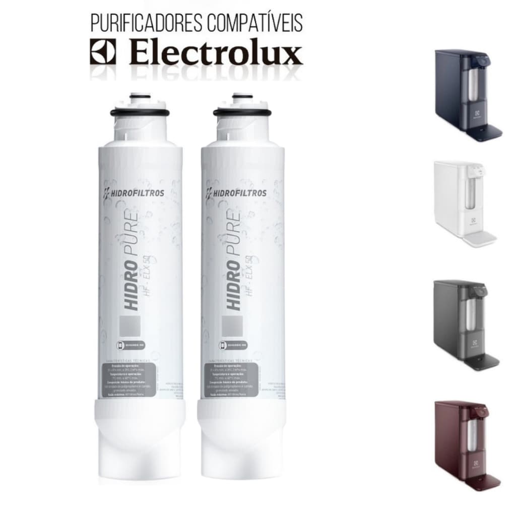 Kit 1 ou 2 Refil Filtro Vela Compatível Purificador Electrolux Pe12a Pe12b Pe12g Pe12v Pc01b Pc01x