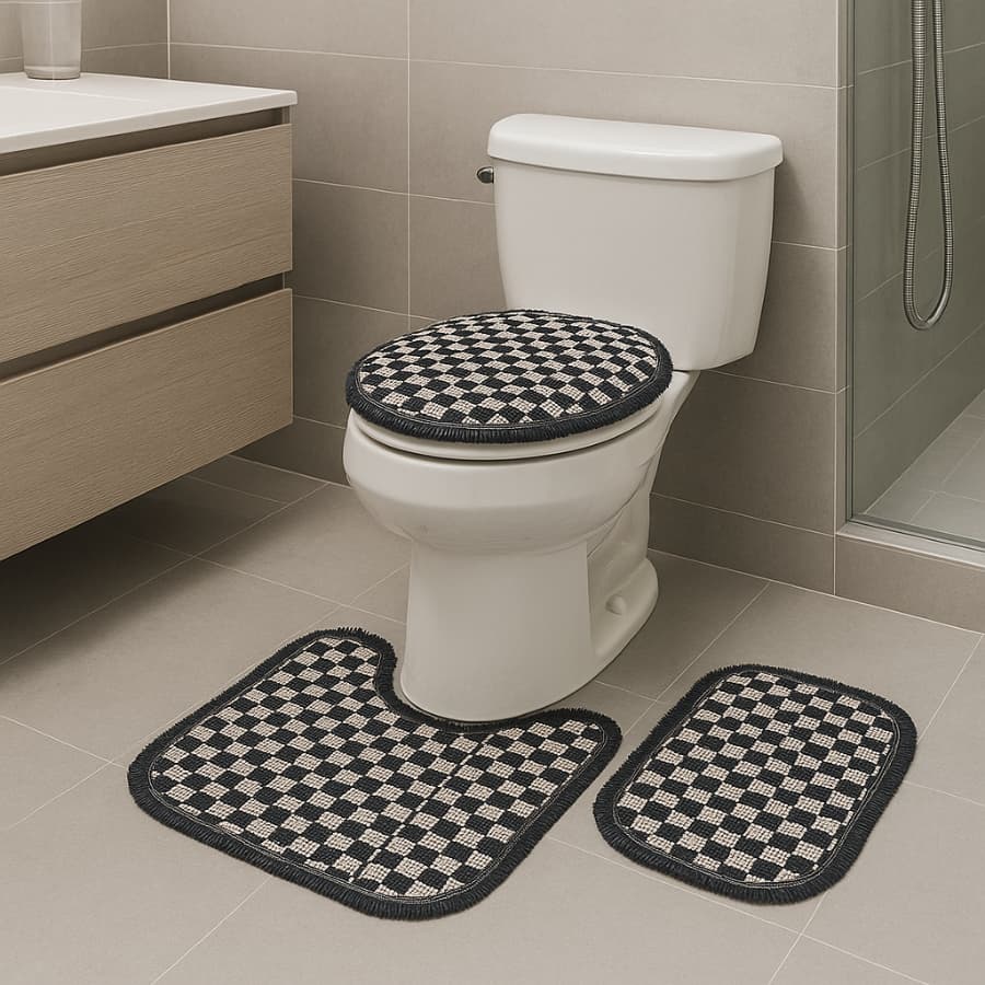 Kit de Banheiro 3 Peças com Franjas – Conforto e Estilo para seu Lar