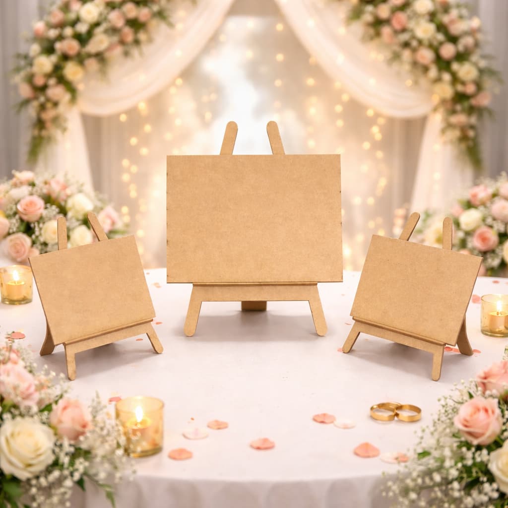 Kit 10 Mini Cavalete c/ Tela Pintura Decoração de Festa Lembrancinha Centro de Mesa