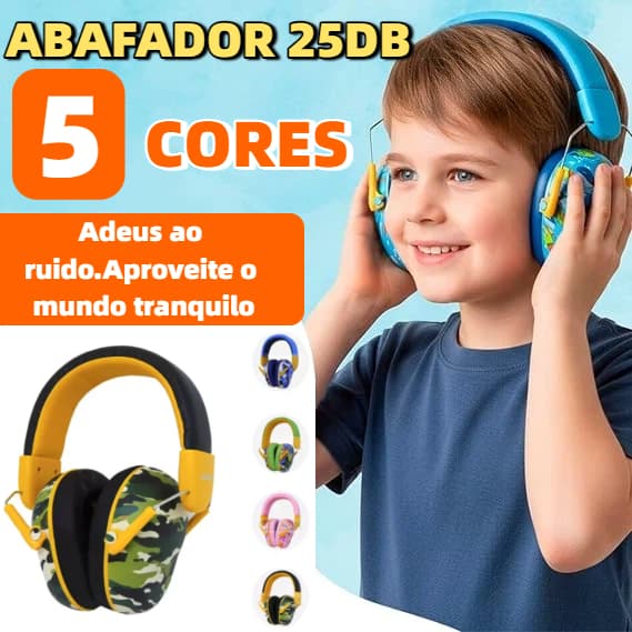Abafador Autismo Infantil Fone Protetor de Som Ouvido 25DP Auricular Ruido Super Confortavel Tdah Tea Autista LEF-1220