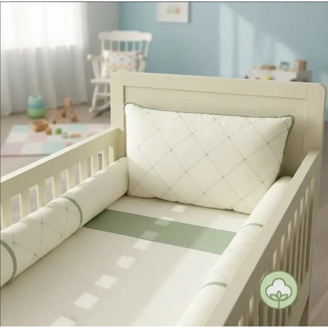 Kit Berço Padrão Americano Menina Menino  Veneza Bordado Algodão Com lençol de Elástico Mosquiteiro