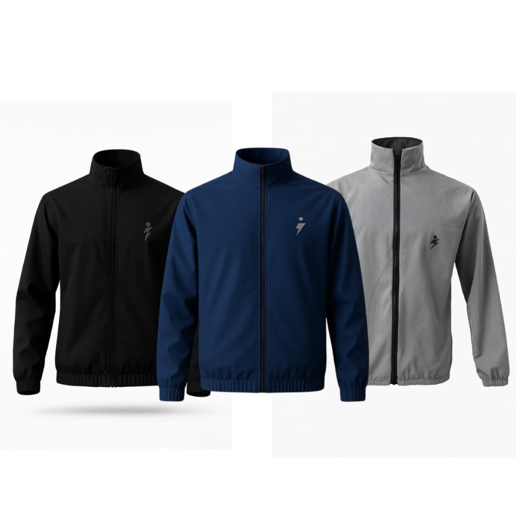 KIT 3 JAQUETA CORTA VENTO MASCULINA LISA COM ZÍPER ACADEMIA TREINO