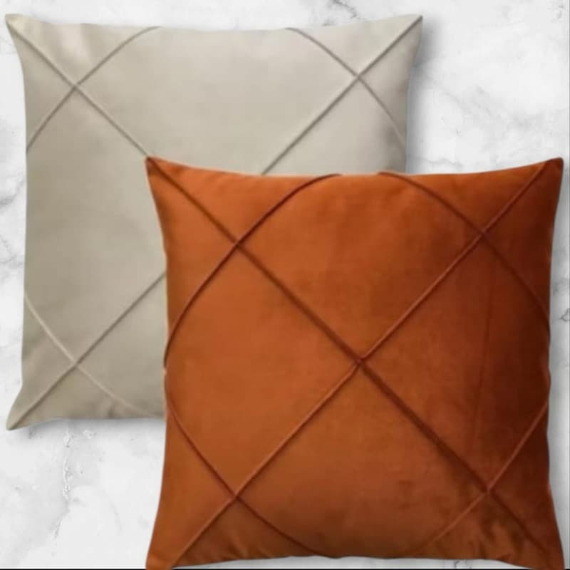 2 capas de almofada  45x45 de suede drapeada