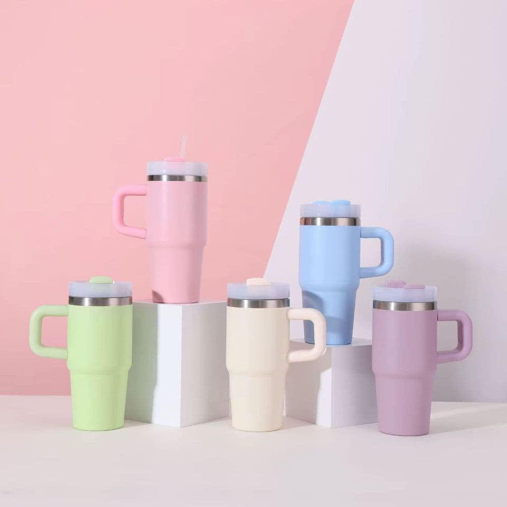 COPO GARRAFA TÉRMICA 420ML AÇO INOXIDAVEL COM CANUDO