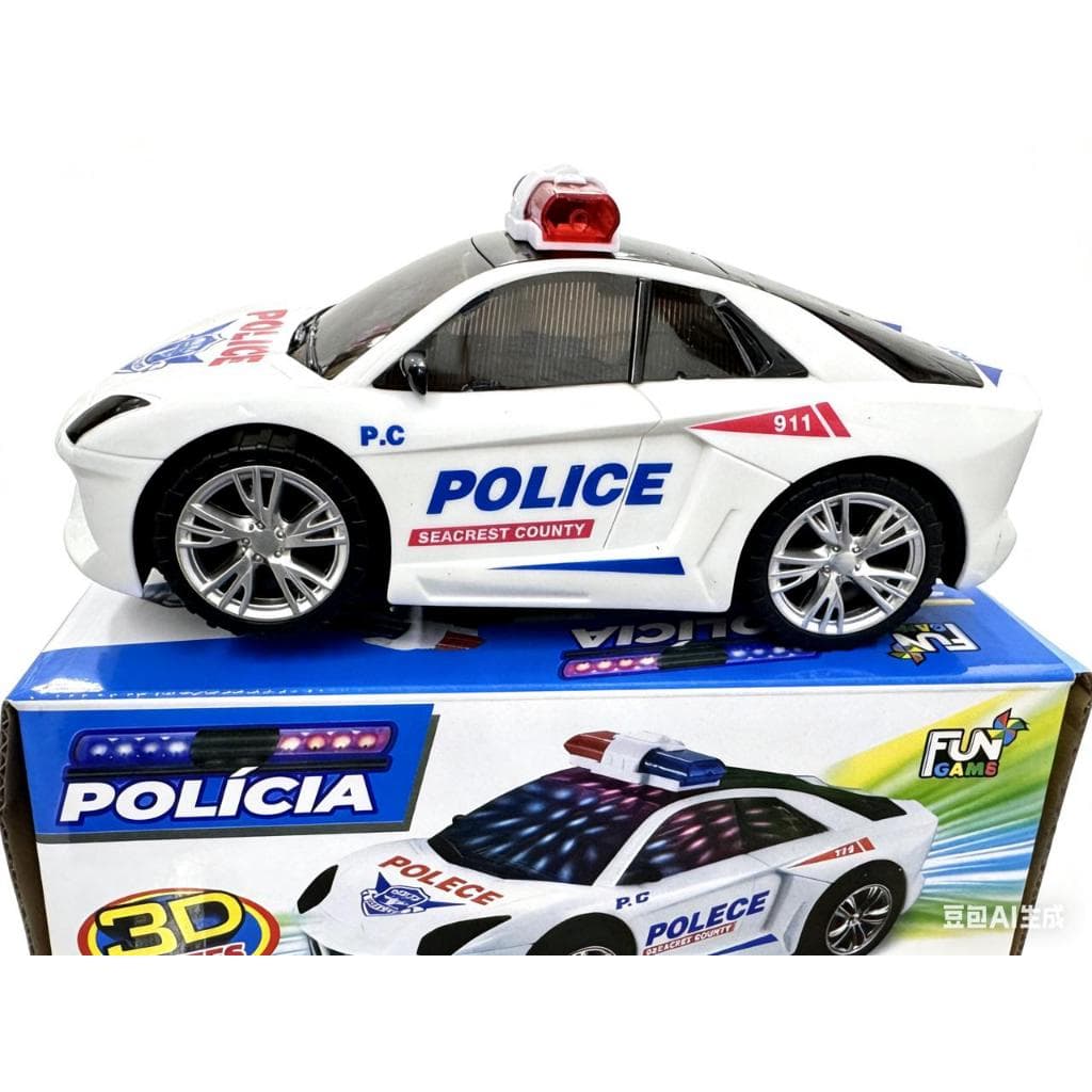 Brinquedo elétrico infantil carro policial luz colorida carro policial menino