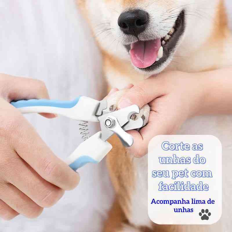 Cortador de Unhas para Pets com Limitador de Segurança e Mola Automática