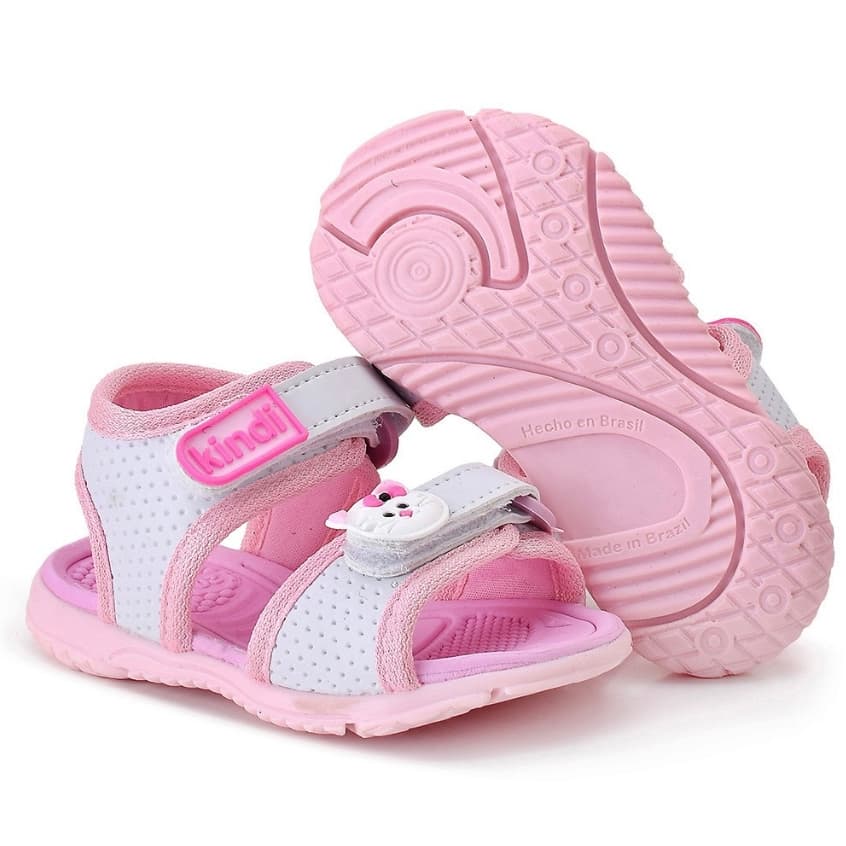 Sandália Papete Infantil Kindi Gatinho, Para Meninas - Ajustável, Antiderrapante, Confortável e Super Leve -20ao27 NOVO!