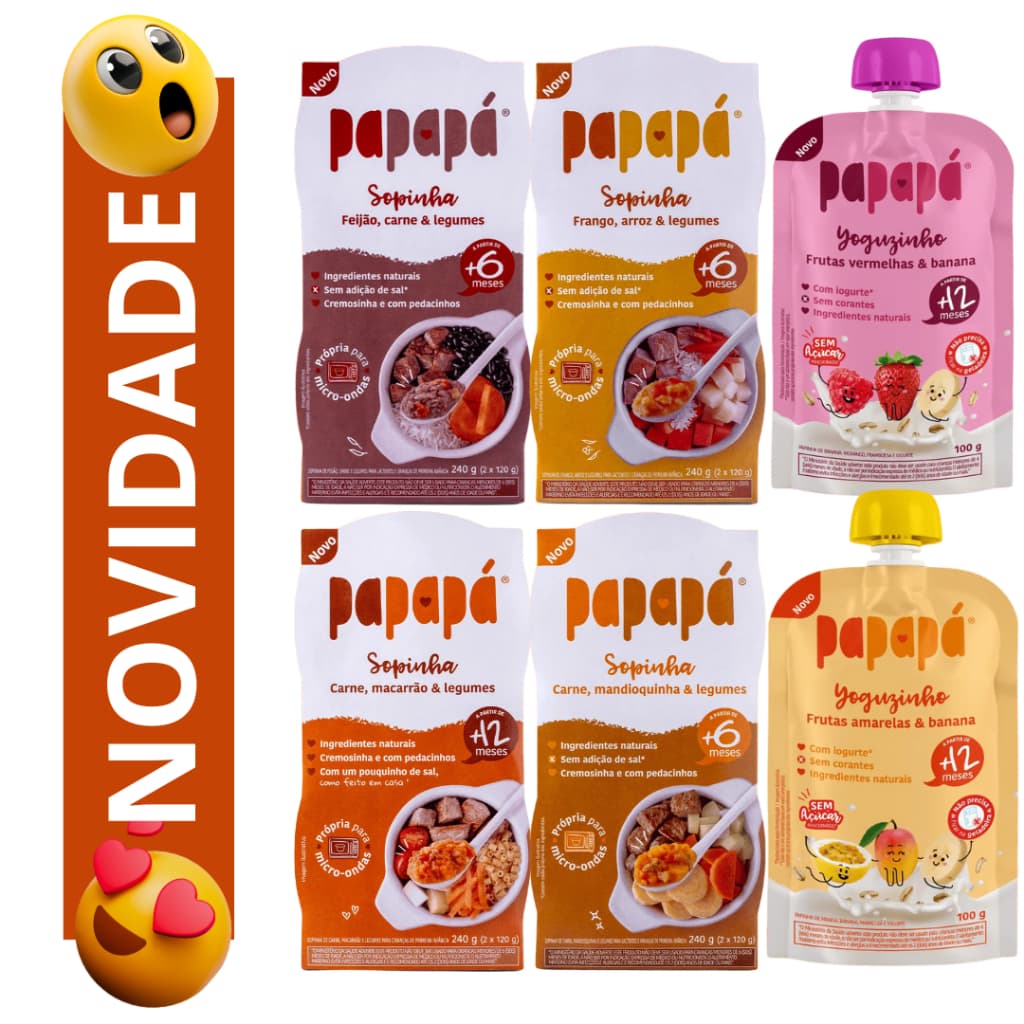 Papapa Kit 6un - 4 Sopinhas 240g e 2 Yoguzinho 100g