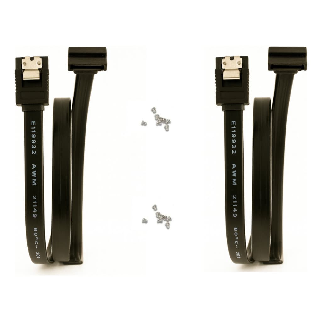 Kit Dois Cabos Sata 6 Gb/s Sata 3 Sataiii Uma Ponta 90o e uma ponta Reta + 16 Parafusos Gamer