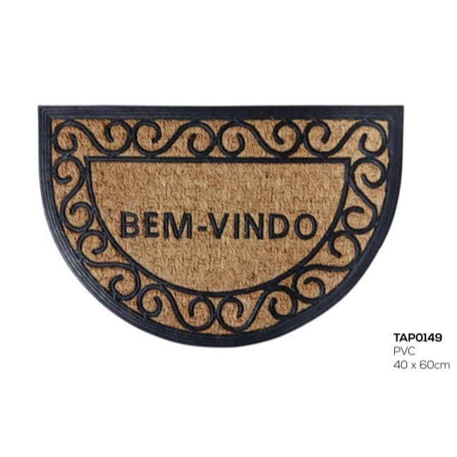 Capacho Retangular ou Meia Lua Entrada de Porta Tapete Antiderrapante Bem Vindo