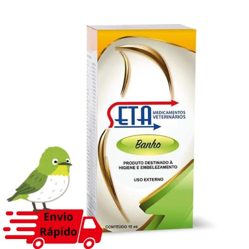 Seta Banho Pássaros 30ml - Repelente natural de piolhos, moscas, mosquitos e ácaros 30ml.