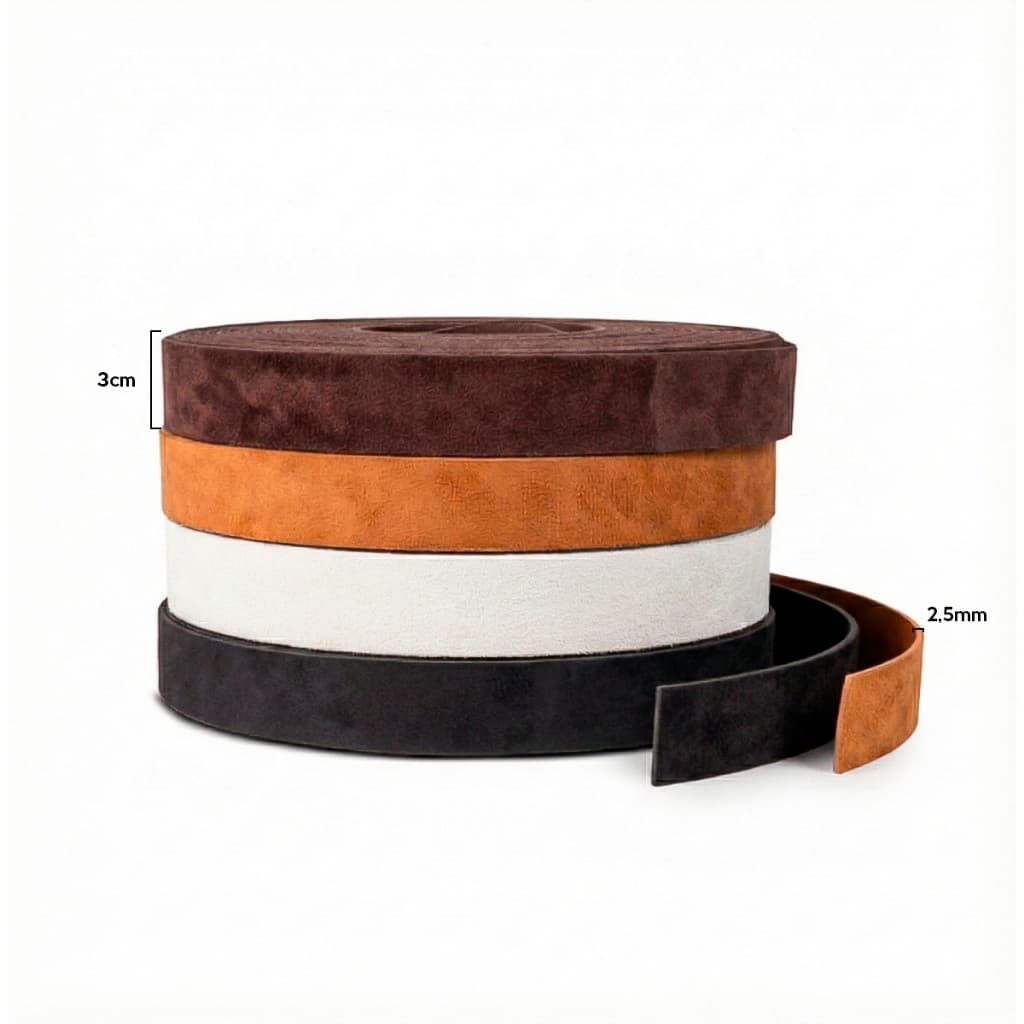 Tira Couro Sintético Montana 15 Metros 3cm 2.5mm Rolo Alça Bolsa Cinto Artesanato Couro Ecológico