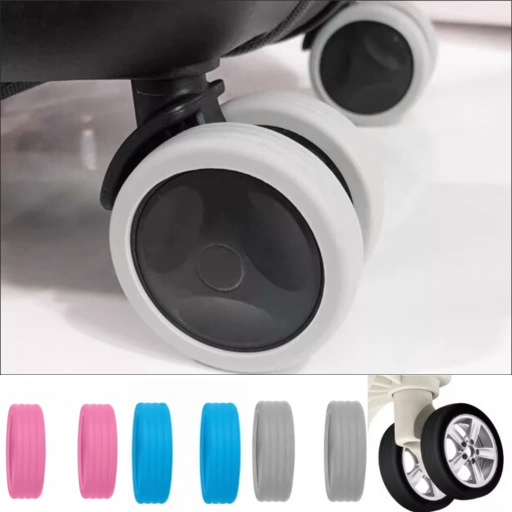 Capa Protetora Para 4 Rodinha 5cm De Mala Silicone Anti Ruído Proteção Contra Riscos E Danos Cores Para Identificar