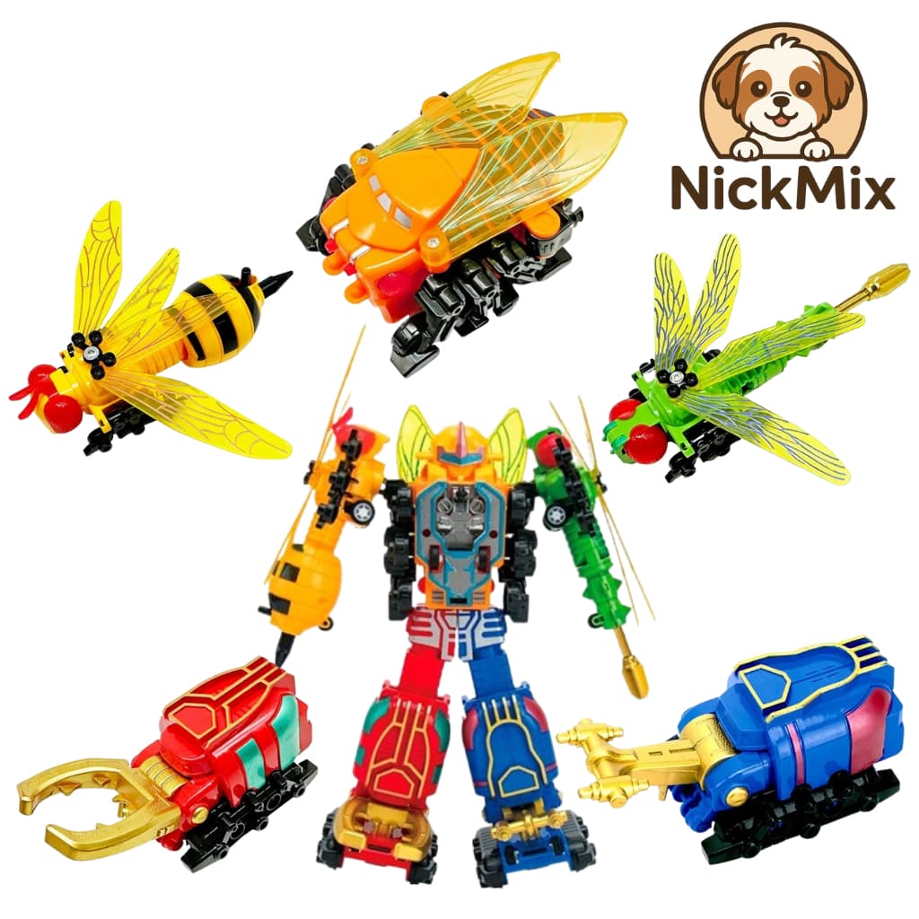 Robô Inseto Gigante Transformers  - Monte seu Robô Coleção 5 em 1 Monta Robô