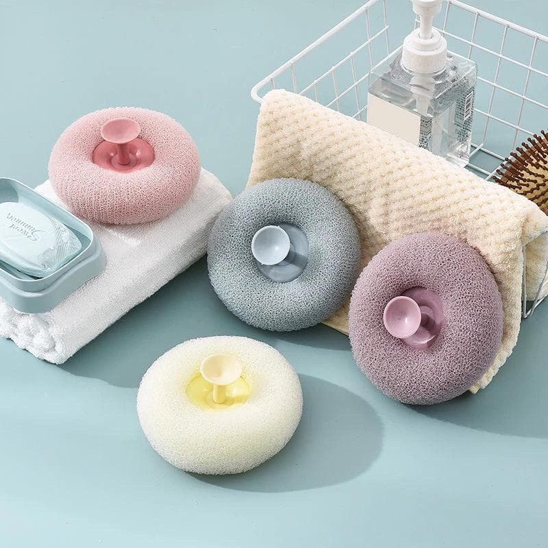 Esponja de Banho Com Ventosa, Purificador Corporal, Massagem Esponja Esfoliante