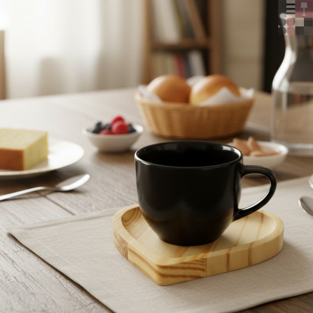 Kit Pires Jogo De Madeira Cantinho Do Café Xícaras Em Madeira Pinus