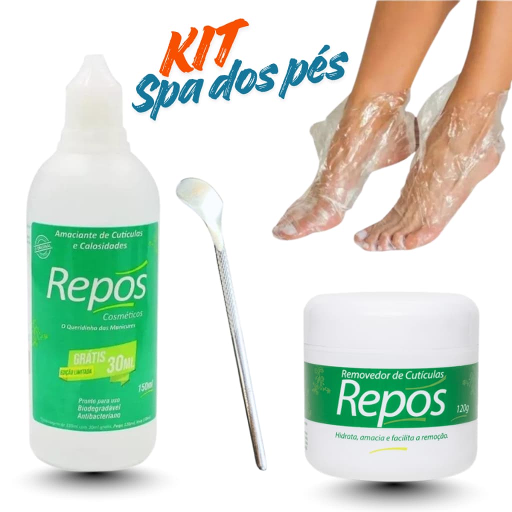 🟢 Kit Spa Dos Pés Amaciante Para Cutículas E Calosidades bisturi 222  Repos + 10 bota descartável