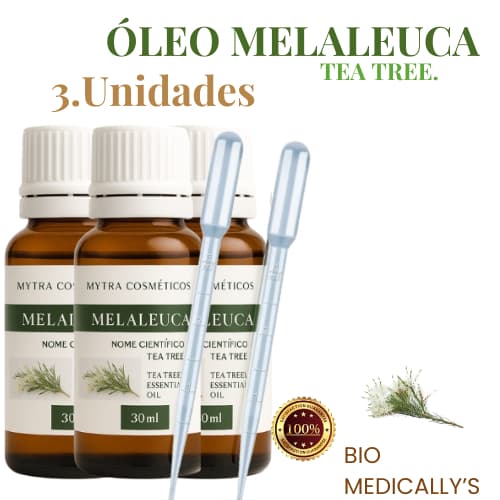 3 Uni. MELALEUCA Tean Tree  3X30ml + Pipeta Dosadora (6PEÇAS)