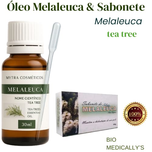 kit Óleo MELALEUCA + Sabonete Vegetal + Pipeta Dosadora (3PEÇAS)