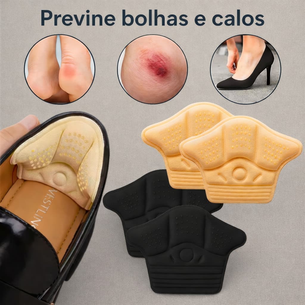 Kit Pares Protetor De Calcanhar Alto Conforto Dos Pés Tênis E Sapato Almofadado Evita Calo Bolha3