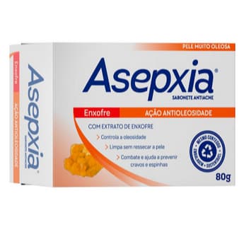 Sabonete Asepxia Enxofre, Barra Com 80G