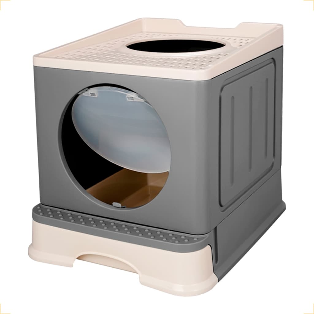 Banheiro de Gato Caixa de Areia Fechado Sanitário Anti Odor Gato até 10kg com Pá Limpa Patas