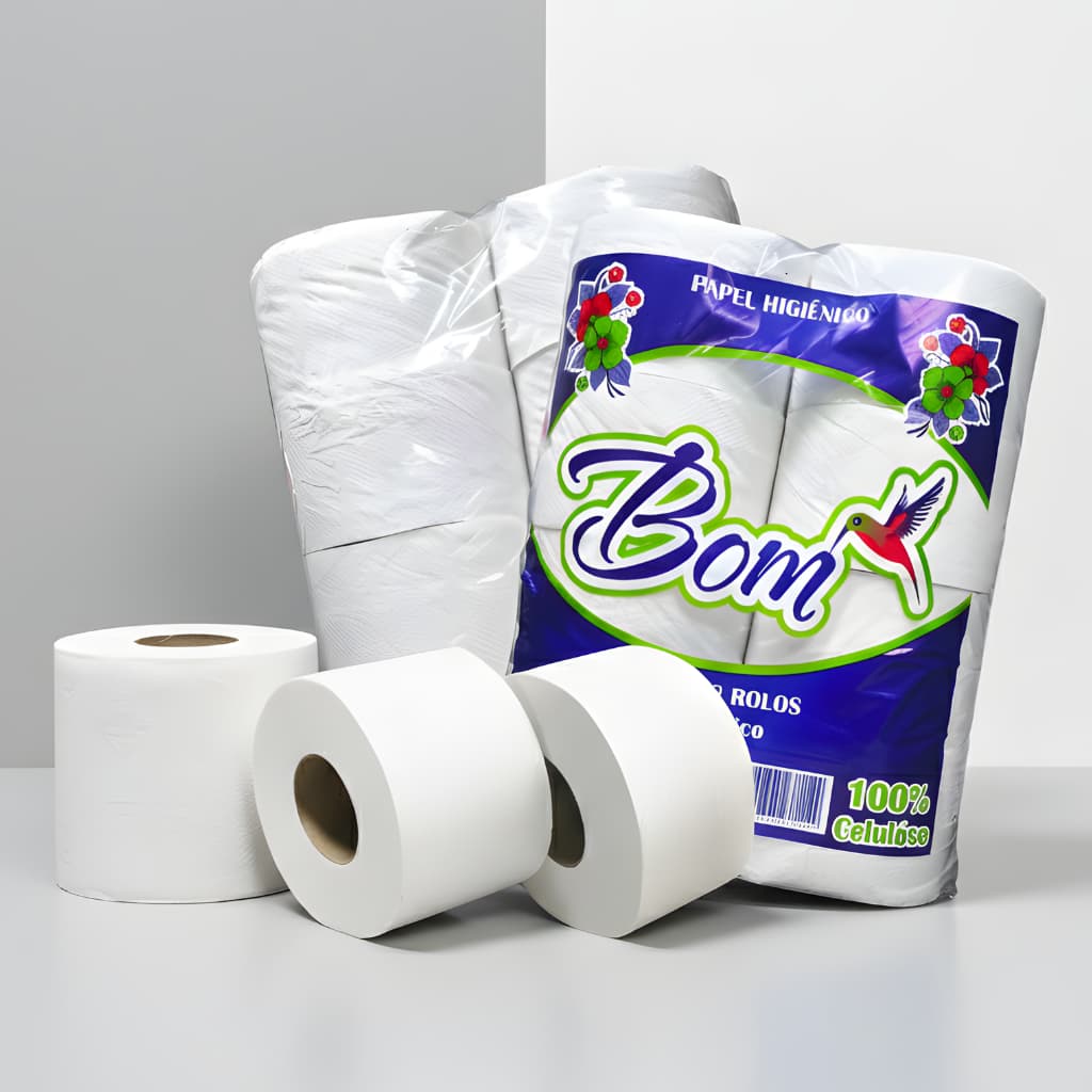 Papel Higiênico Bom Rolão Institucional 8 Rolos Tamanho Econômico 100% Celulose Empresas Hoteis Bar