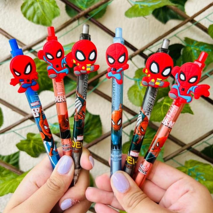 Lapiseira Homem Aranha 0.7mm + Grafites Material Escolar Papelaria Fofa Kawaii Spider Man Infantil