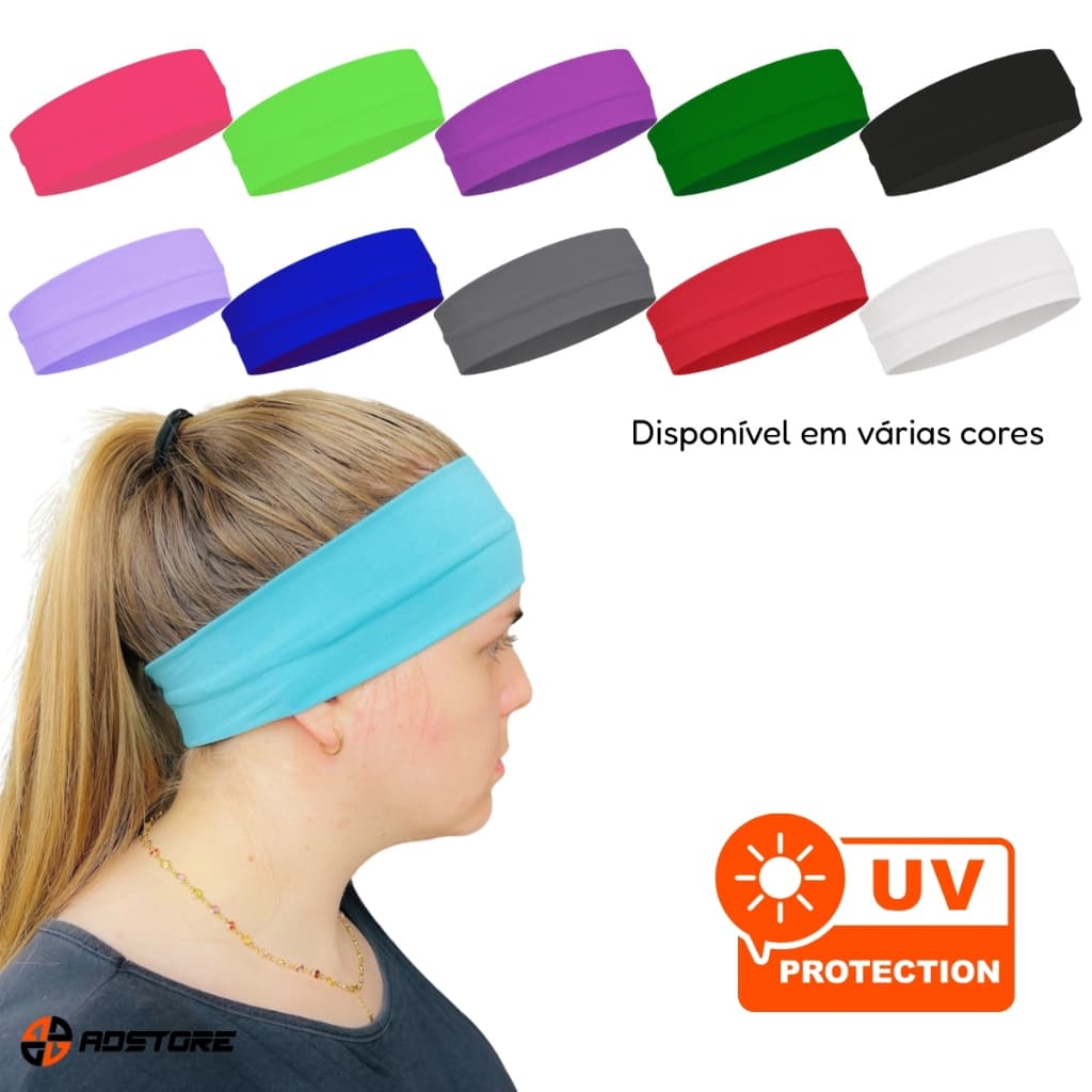 Faixa de cabelo Headband esportiva com elastano tiara ADSTORE - Várias cores