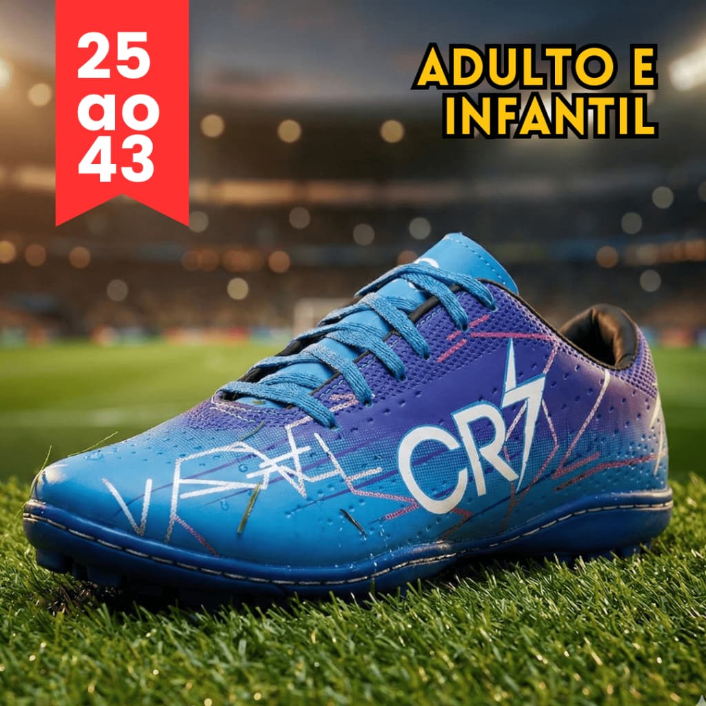 Chuteira Infantil Menino Society Campo e Quadra Leve e Segura Bico reforçado Envio Rápido