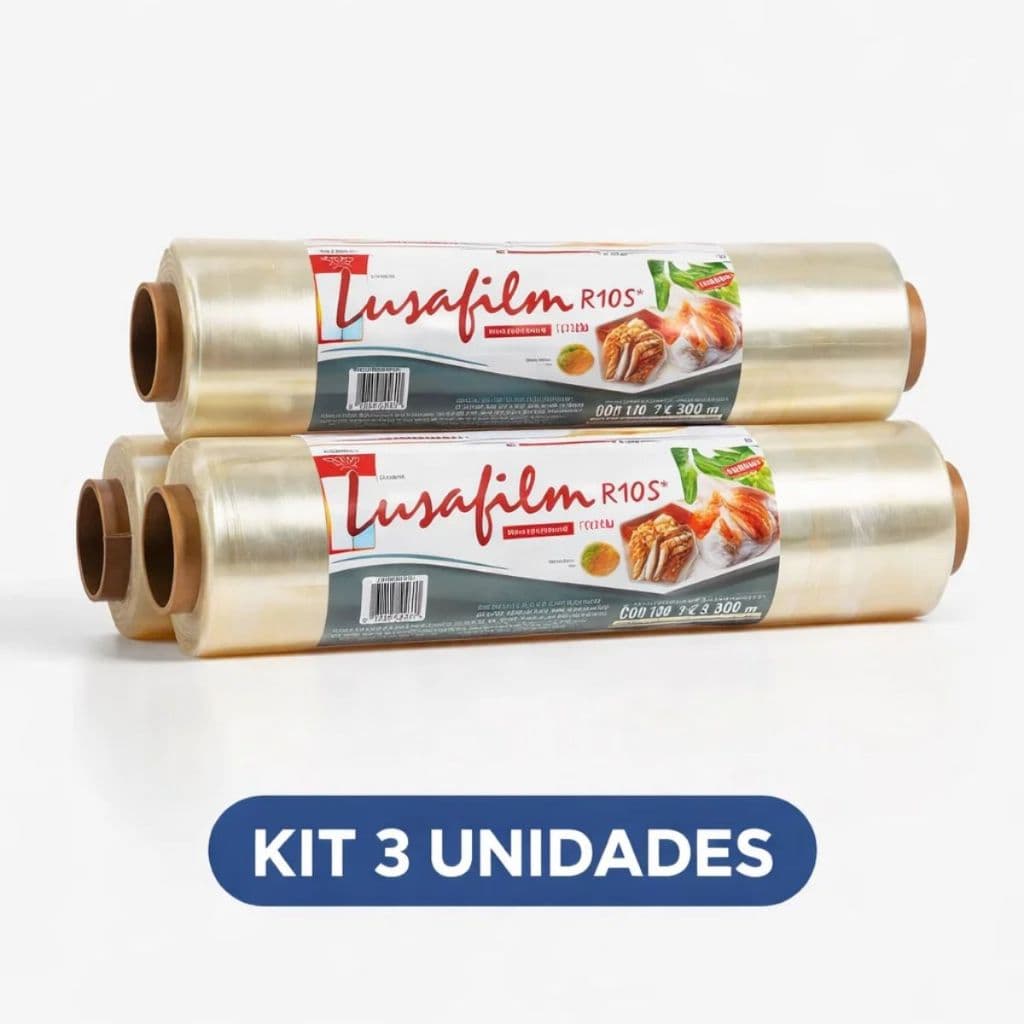 Kit De 01 Até 03 Rolos Plástico Filme PVC 28cm x 300m – Embalar, Proteger e Conservar Alimentos