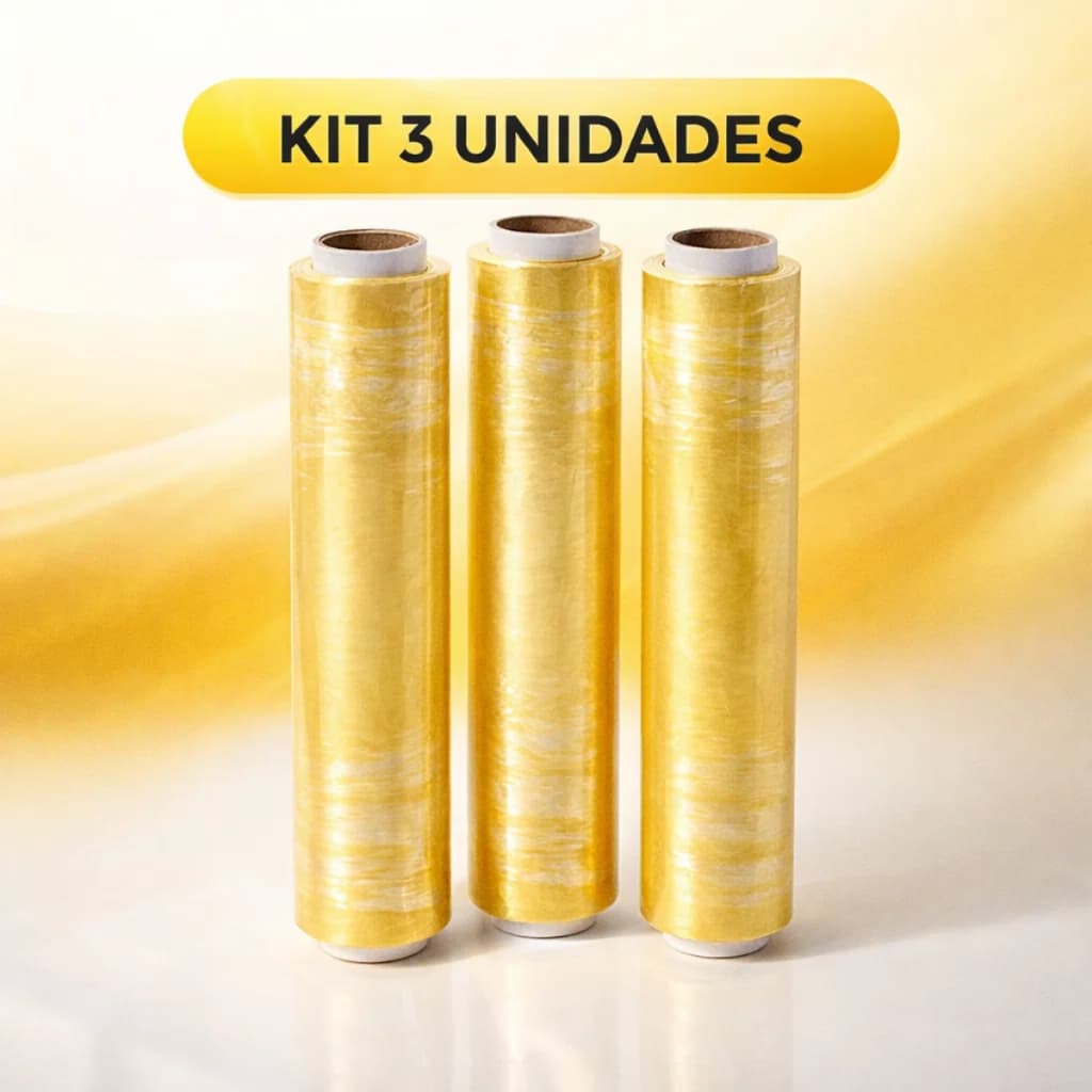 Kit De 1/2 Ou 3 Rolos Plástico Filme PVC 28cm x 100m (300 Metros) – Embalar, Proteger, Conservar Alimentos