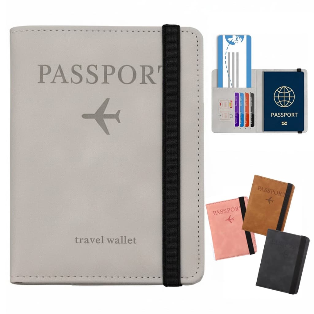 Carteira Porta Passaporte Capa para Documentos Dinheiro Cartão Proteção RFID