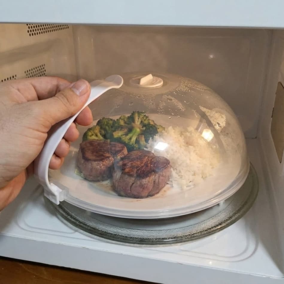 Tampa para Microondas 25cm | Proteção Anti-Respingos com Alça e Respiro