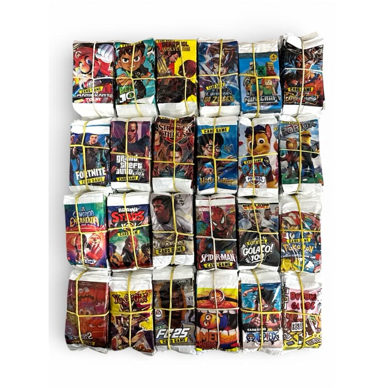 Kit 200 Cards Figurinhas Com 50 Pacotinhos Escolha o Modelo Para Bater Bafo Trocar Cartas