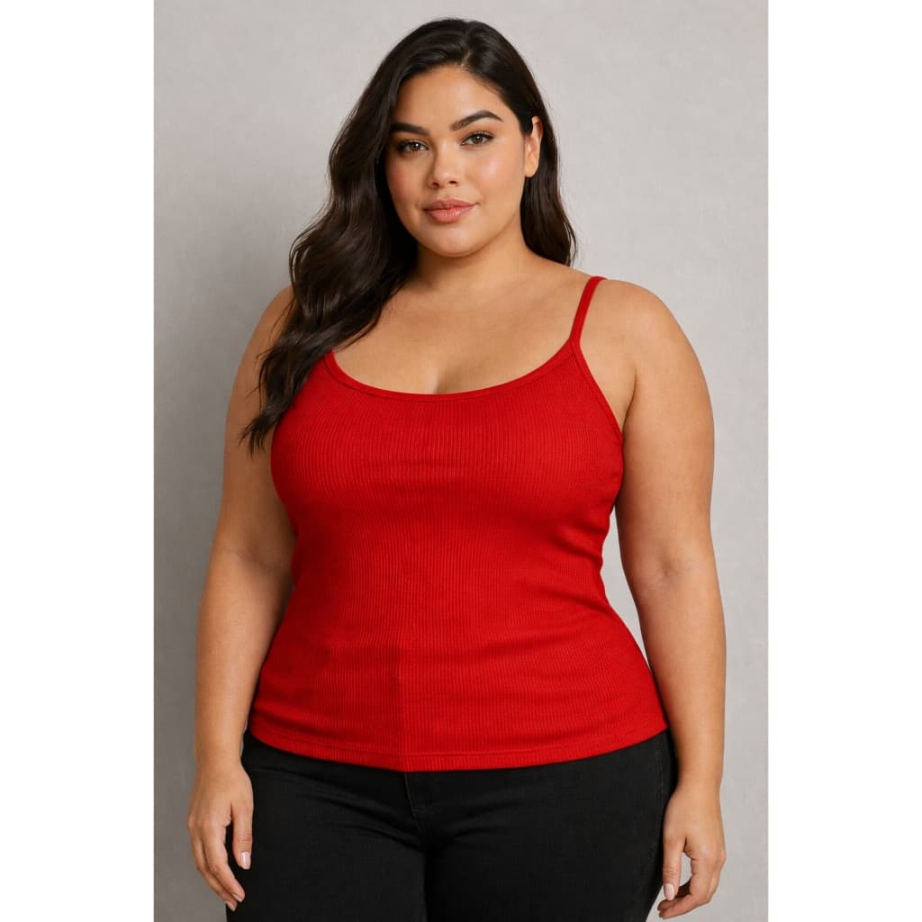 Regata Feminina Do Slim ao Plus Canelada Ribana Alcinha Básica Confortável Verão