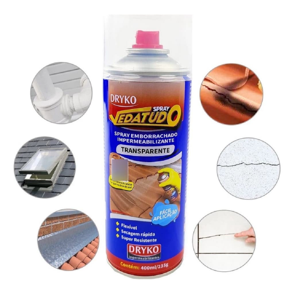 Spray Vedatudo Vazamentos De Agua Reparo Telha Laje Calha 400ml