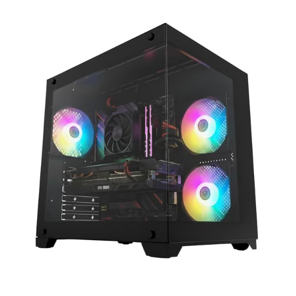 Pc Gamer Agaron - Ryzen 5 5500 - 16gb ram Rx 7600 8gb - Ssd 480g - Fonte 500W 80 Plus -  Gabinete com Fans - Pc Completo